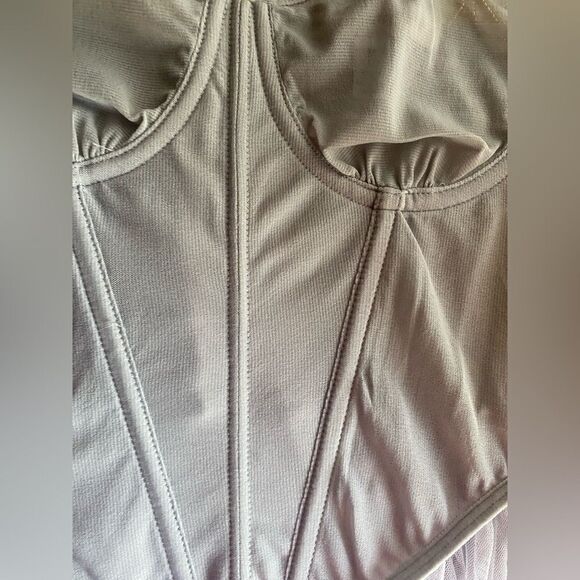 Urban Outfitters Dita Sheer Corset Midi Dress Sz M Blue Gray Tulle Sleeveless - Picture 9 of 16